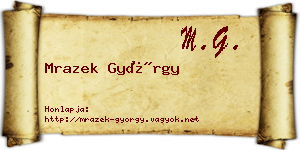 Mrazek György névjegykártya